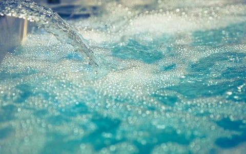 Clear hot tub water