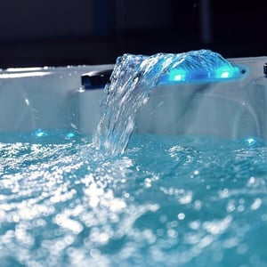 hot tub waterfall with light 2